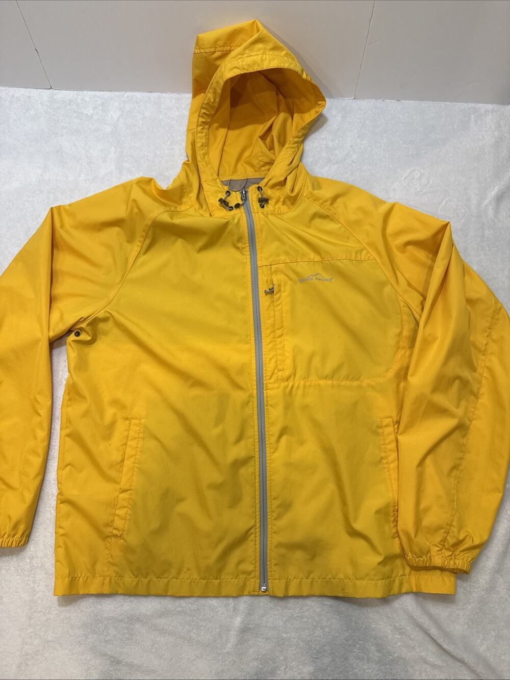 Eddie Bauer Jacket Men Windbreaker Full Zip Hooded Lightweight Vented Size XL